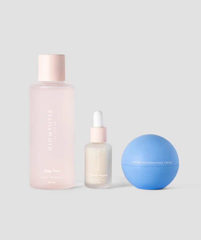 SUPER HYDRATING SET / STEP TWO CALMING HYDRATING + ULTIMATE REPAIR + AM + PM