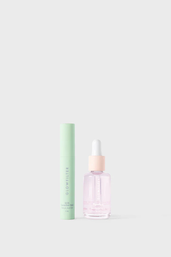 DUO SALVAVIDAS / SOS STICK CORRECTOR + SERUM FLAWLESS DE NIACINAMIDA